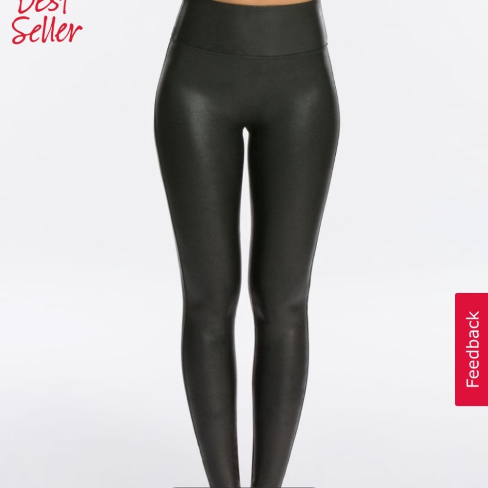 Spank faux leather leggings, size L